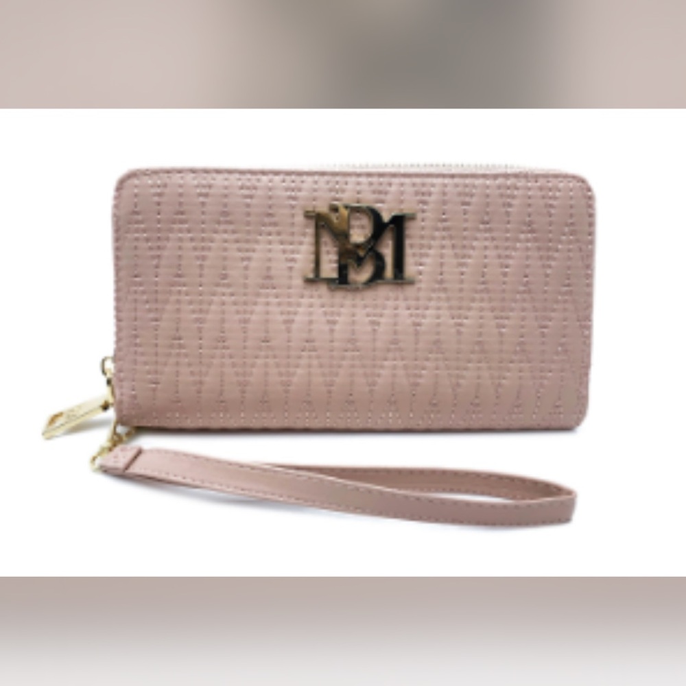 Badgley Mischka Pink Wallet with Gold Accents